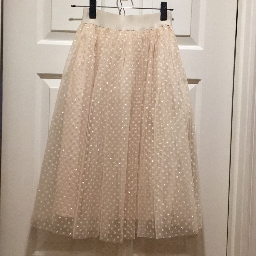 Morning lavender polka dot tulle midi skirt xs